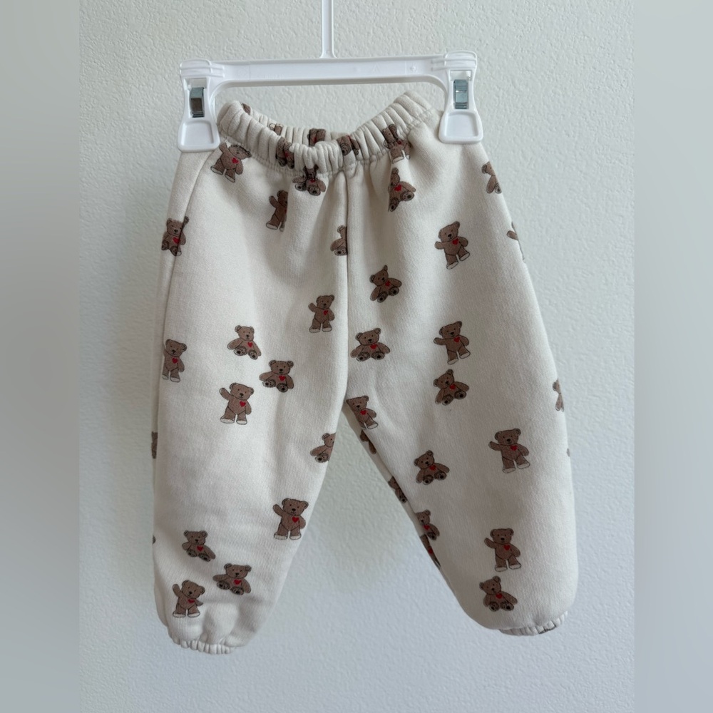 Zara Cream Teddy Bear Print baby Joggers